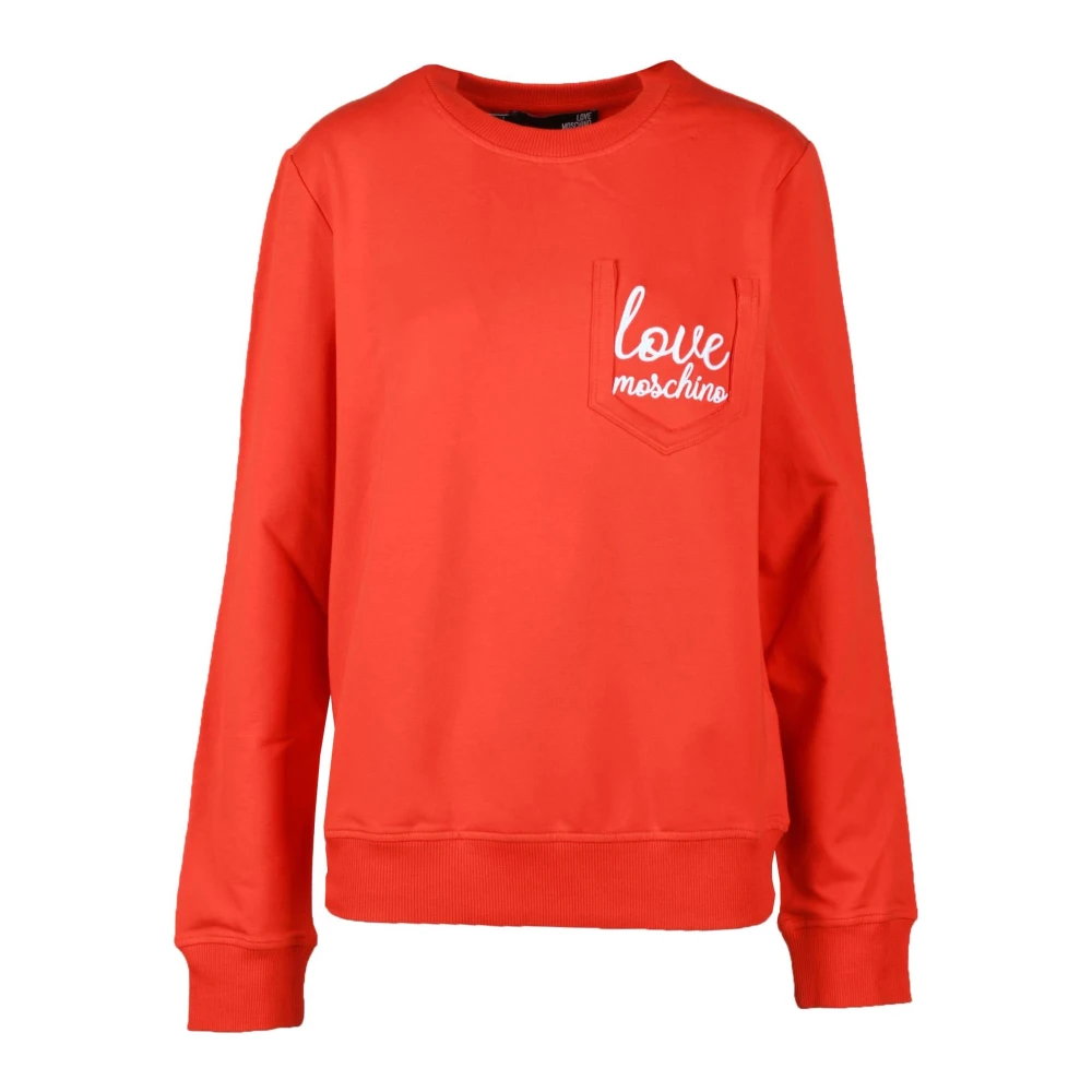 Love Moschino Katoenen Gebreide Trui Red Dames