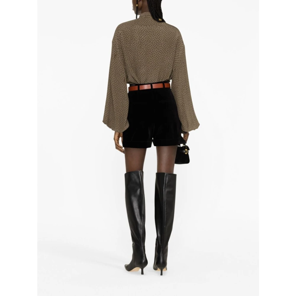 Balmain Zijden Shirt met Bow Green Dames
