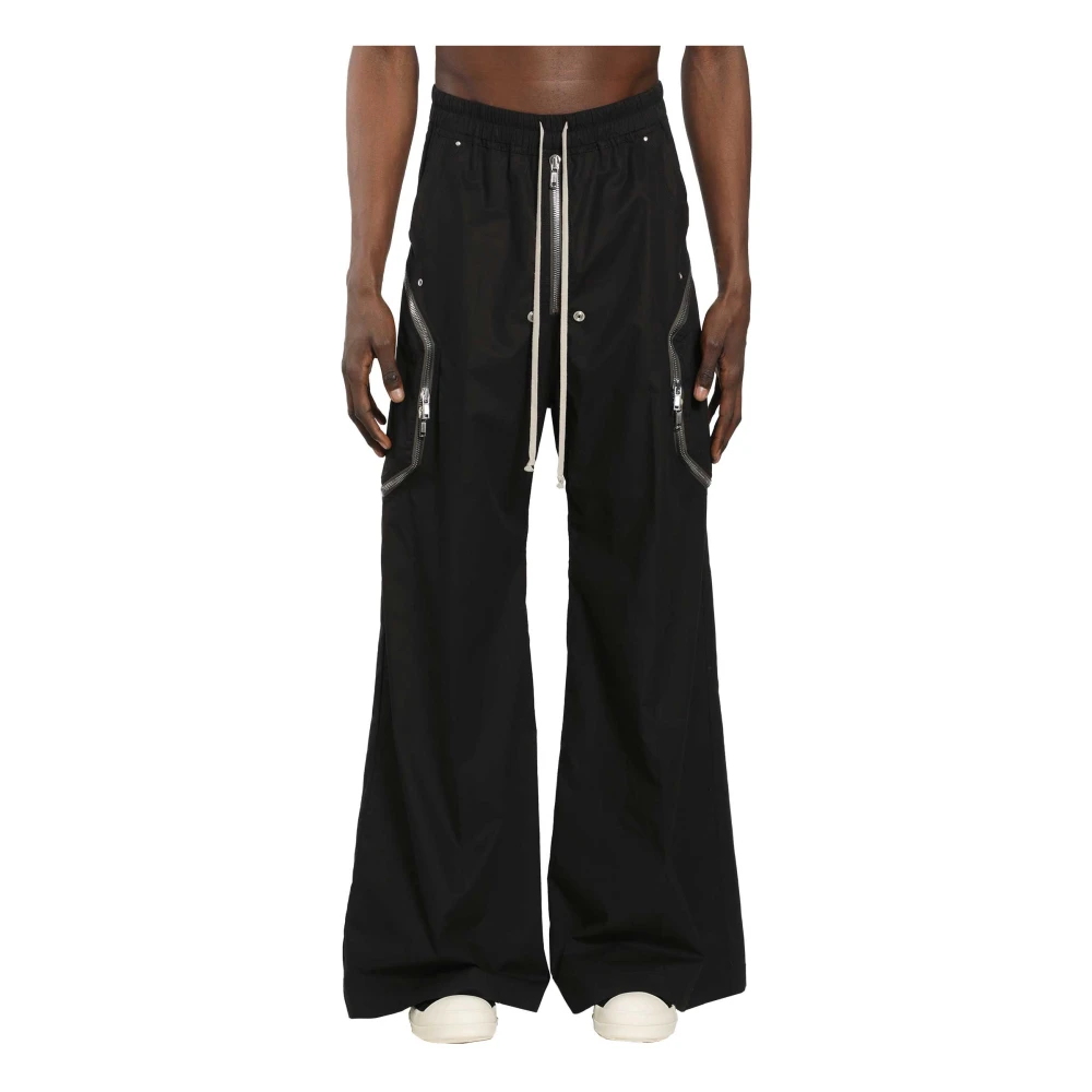 Rick Owens Men's Black Heizer Belas Cotton Pants - Man Pants It - 46 - Image 3
