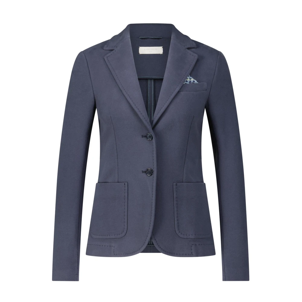 Circolo 1901 Katoenen Blazer voor Koude Kantoor Dagen Blue Dames
