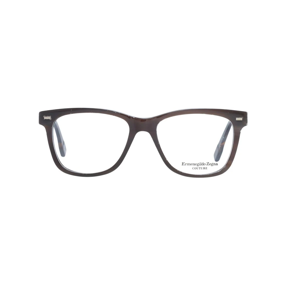 Ermenegildo Zegna Luxe Hoorn Rechthoekige Optische Monturen Brown Heren