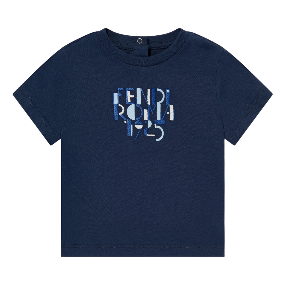 Fendi Boys Blue Baby Logo T-Shirt - Kids Short Sleeve T-Shirts - 18 M - Kids