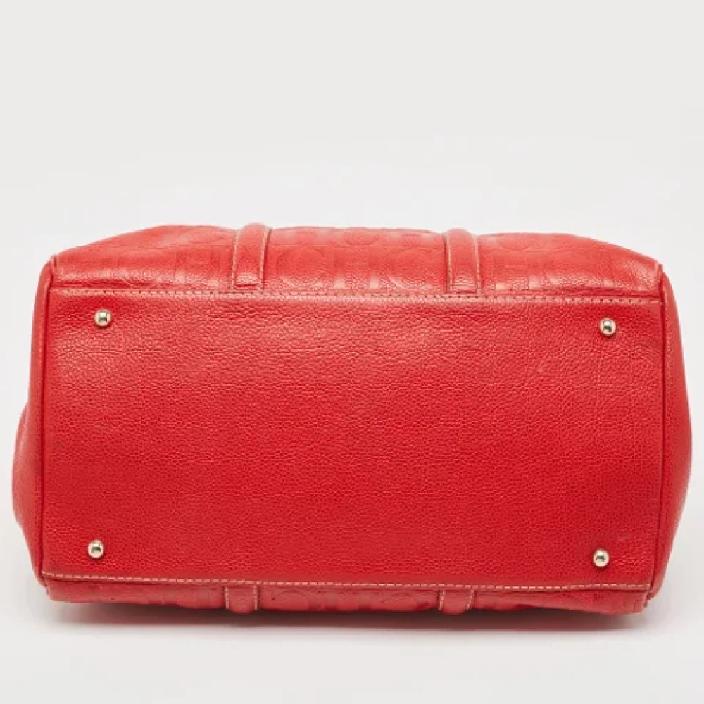 Carolina Herrera Pre-owned Leather totes Red Dames