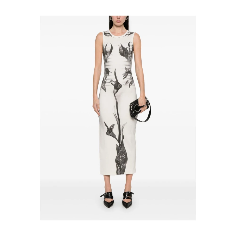 Jean Paul Gaultier Zwart en Wit Transparante Lange Jurk Multicolor Dames