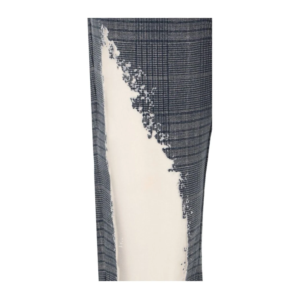 Diesel Geruite Flare Katoenen Broek Gray Dames