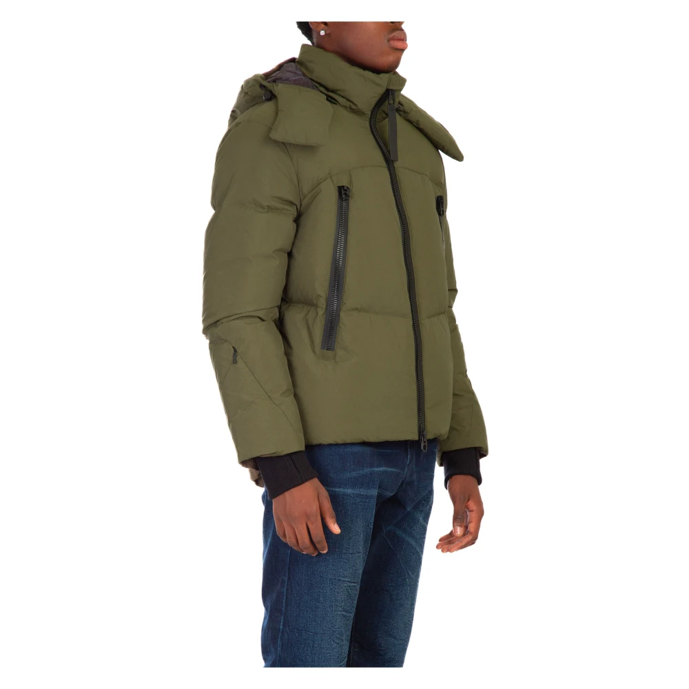 JG1 Gewatteerde Jas met Capuchon in Donker Olijf Green Heren