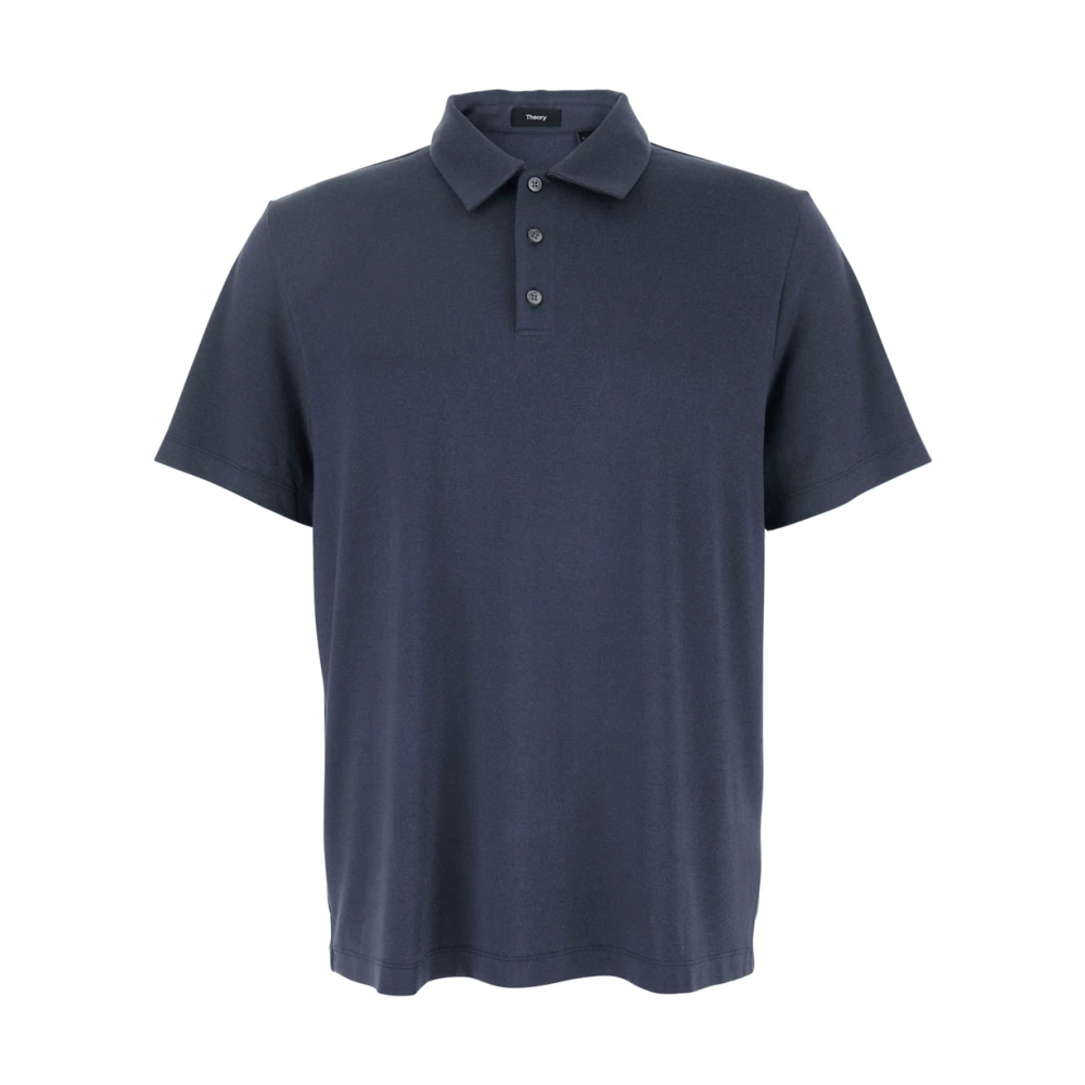 Theory Blauw Poloshirt Klassieke Kraag Katoen Blue Heren