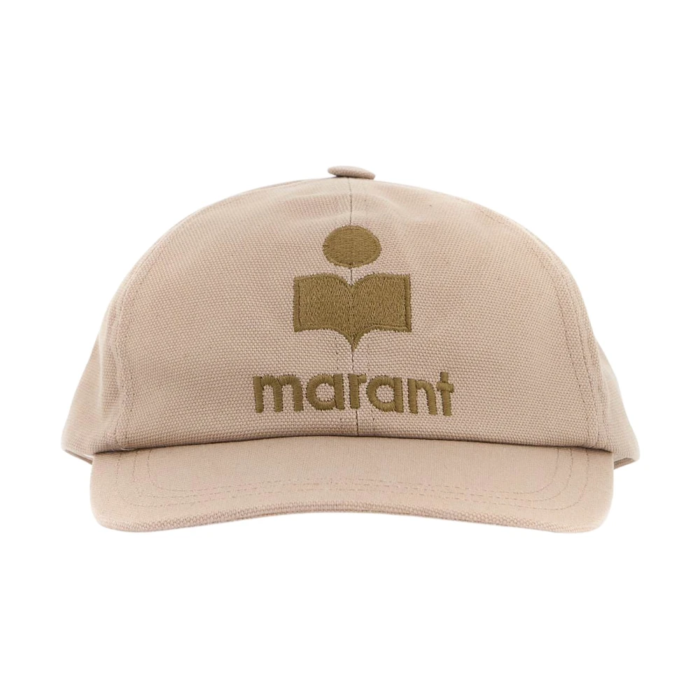 Isabel marant Baseball Cap van Katoenen Canvas met Logo Beige Unisex