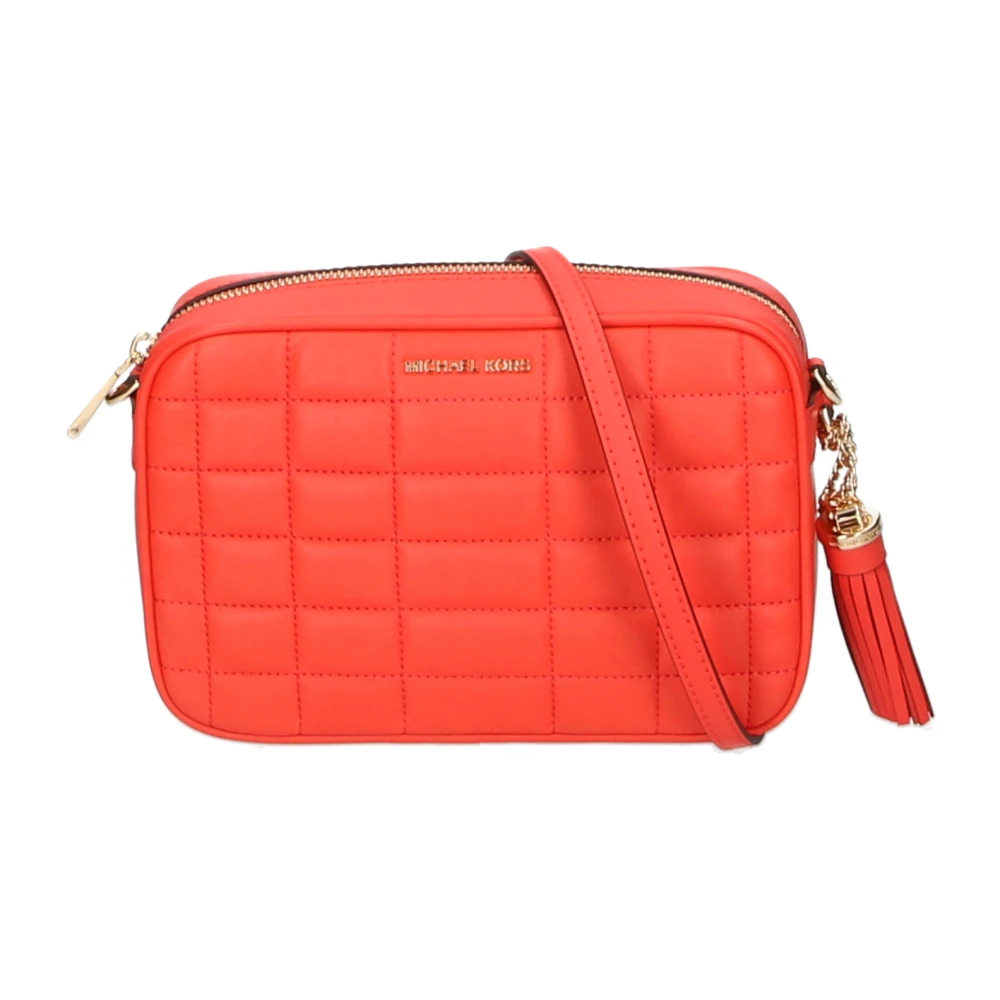 Michael Kors Oranje Gewatteerde Leren Schoudertas Orange Dames