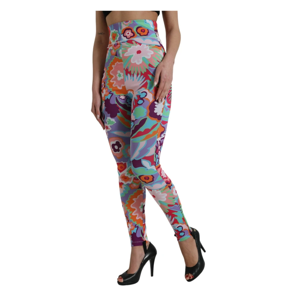Dolce & Gabbana Bloemenprint High-Waist Leggings Multicolor Dames
