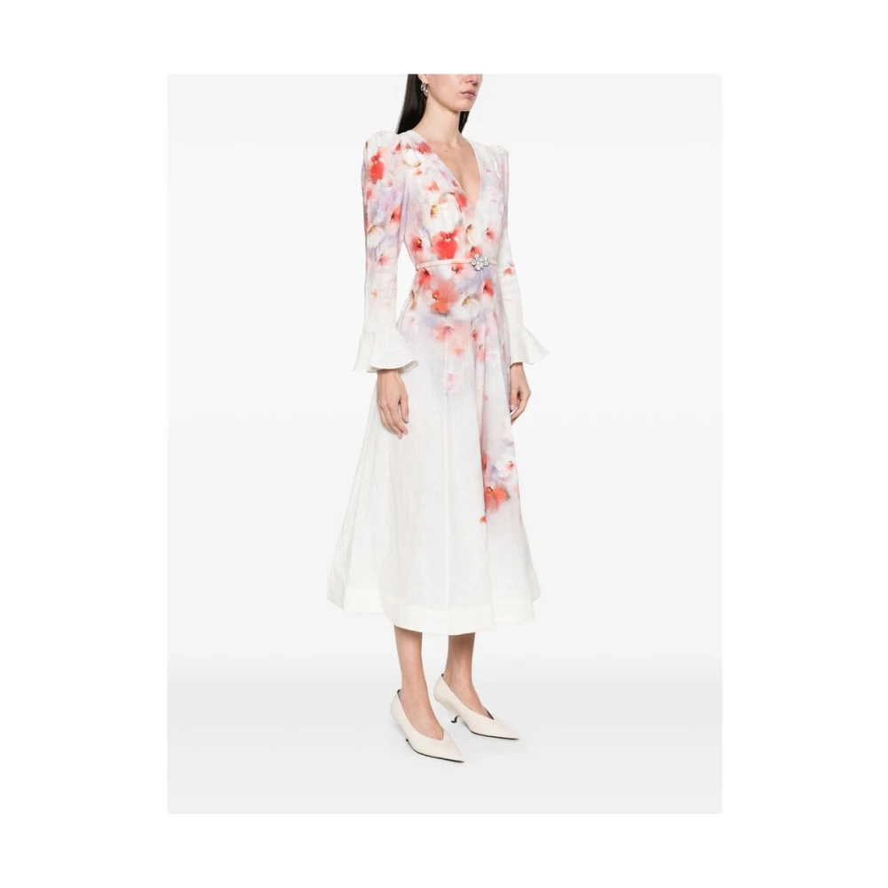 Zimmermann Witte Jurk met Ritszakken Multicolor Dames