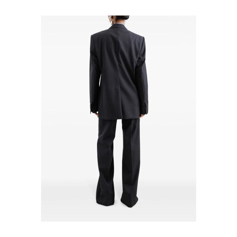 Dolce & Gabbana Grijze Wol Flare Broek Gray Dames