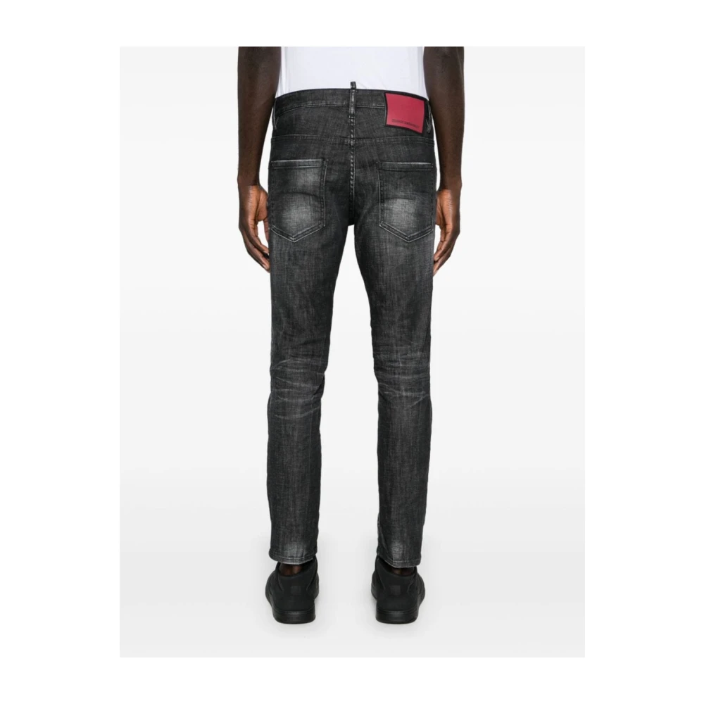Dsquared2 Zwarte Slim Fit Stretch Katoenen Jeans Black Heren