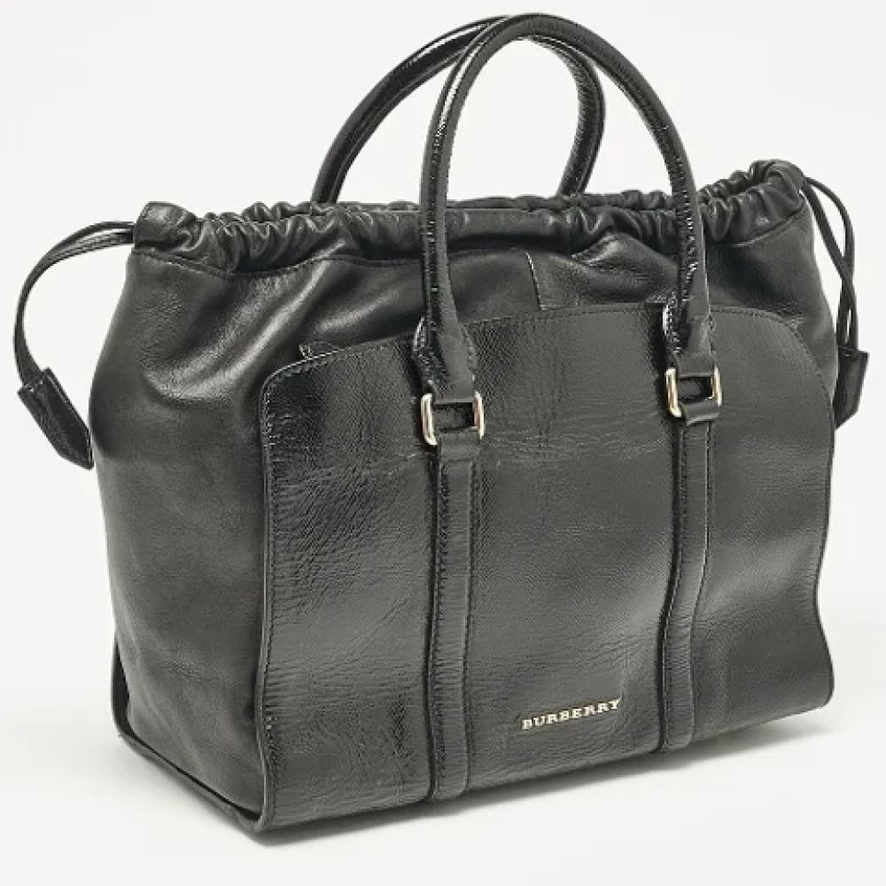 Burberry Vintage Pre-owned Leather handbags Black Dames