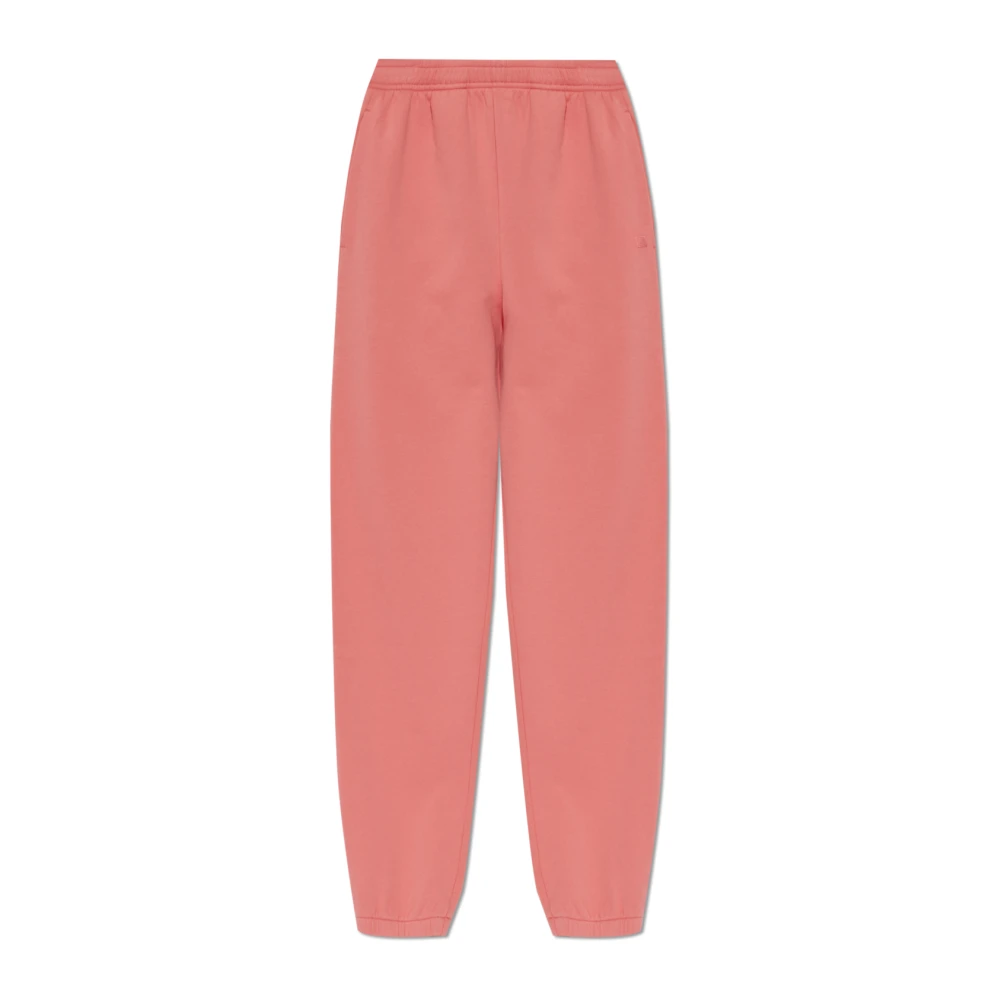 Acne Studios Vrouw Roze Broeken Dames, Xs/S, Katoen, Trainingsbroeken Met Geribbelde Boorden