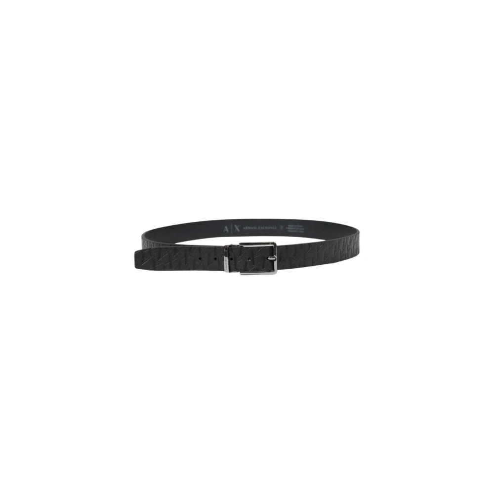 Armani Exchange Men's Black Belts,, Minimalist Clip Belt For Medium
