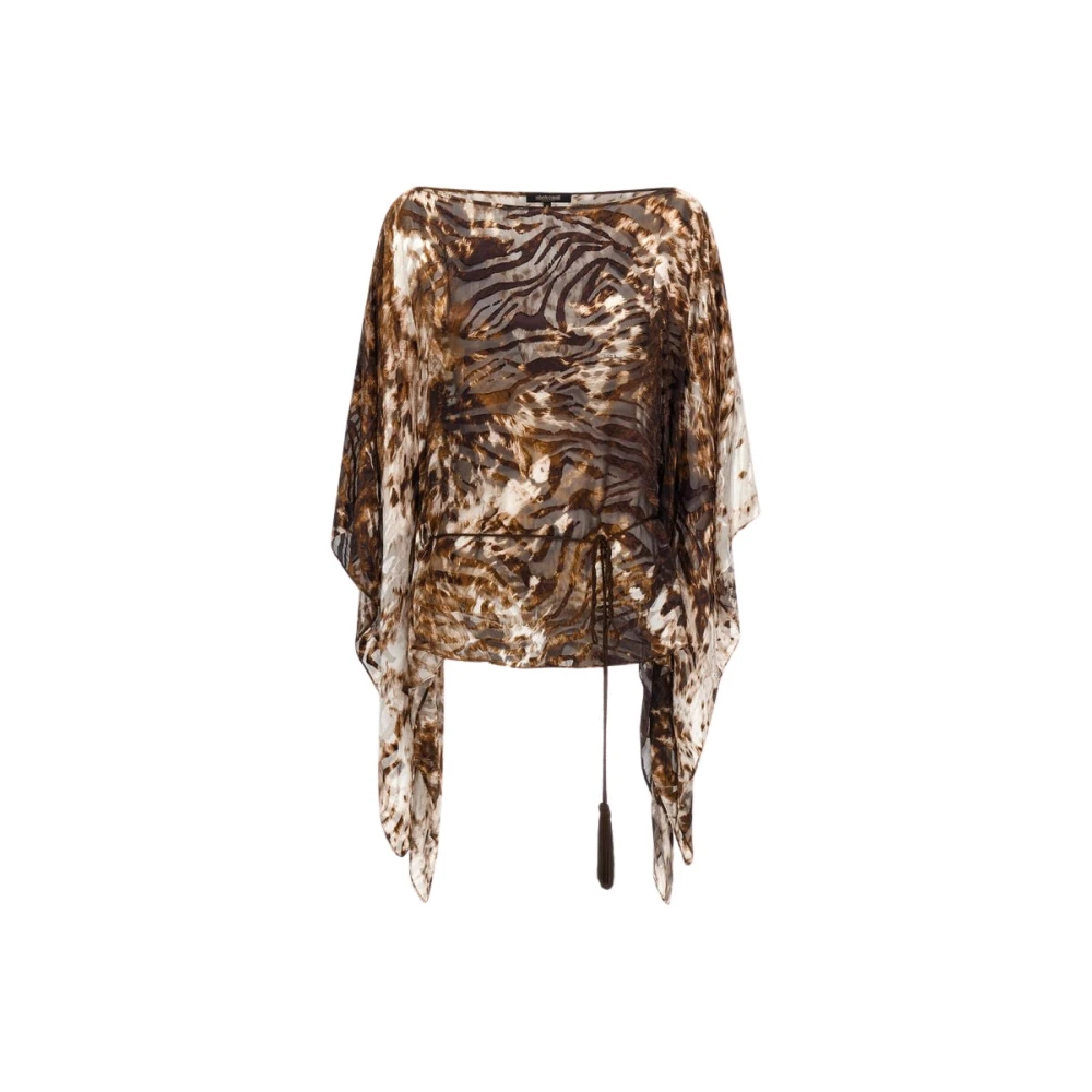 Roberto Cavalli Appaloosa Print Kaftan med Batwing Ärmar Brown, Dam