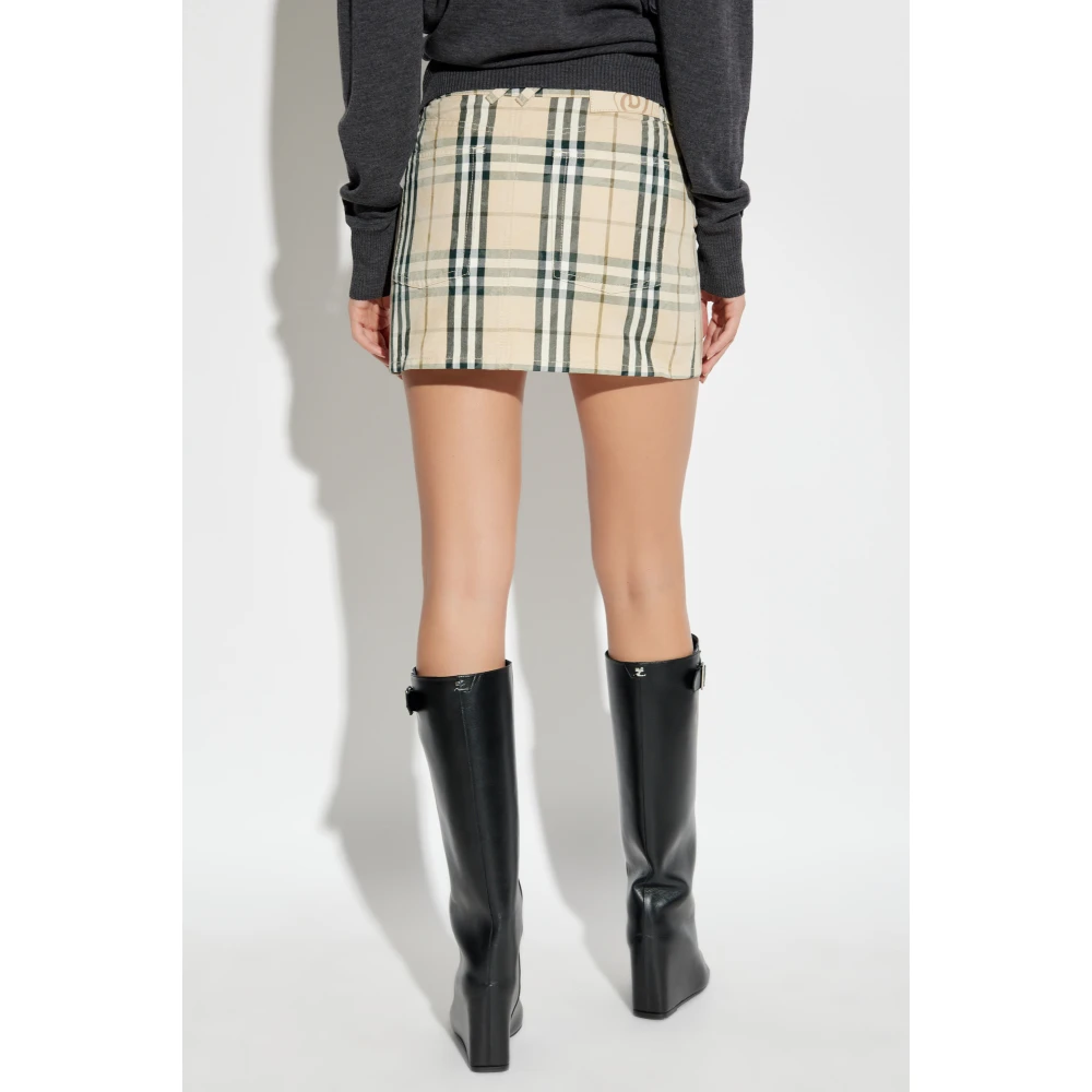 Burberry Rok met ruitpatroon Beige Dames
