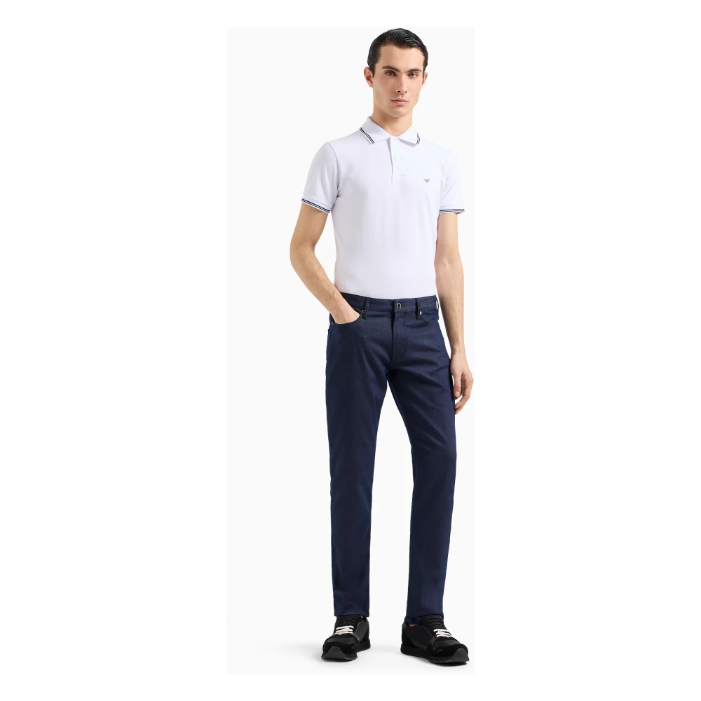 Emporio Armani Blauwe Stijlvolle Broek Blue Heren
