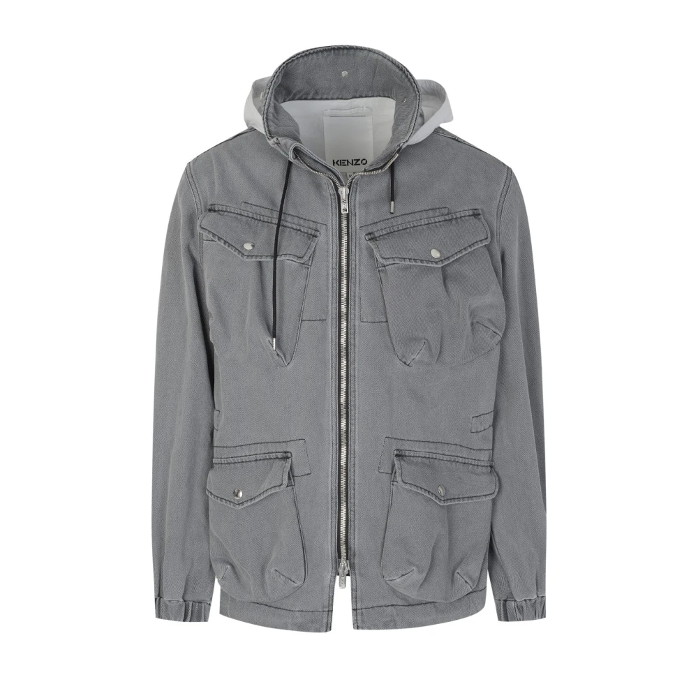 Kenzo , Kenzo Patch Pocket Jacket Size: L, colour: Grey ,Gray male, Sizes: L, S
