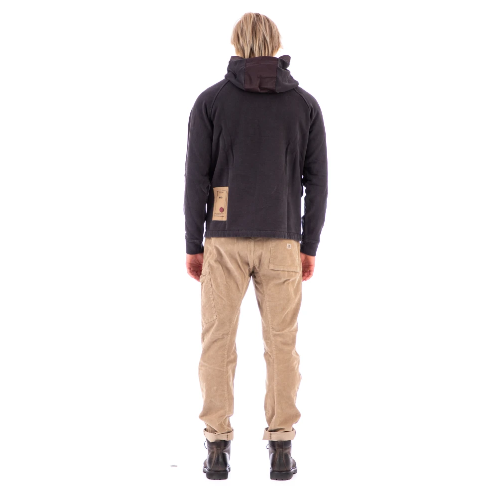Ten C Bruine katoenen trui met OJJ details Brown Heren