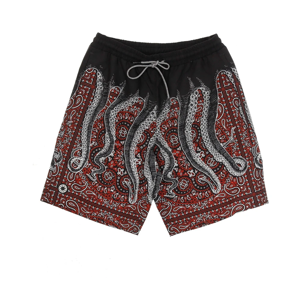 Octopus Zwarte Bandana Boardshorts Zwembroek Multicolor Heren