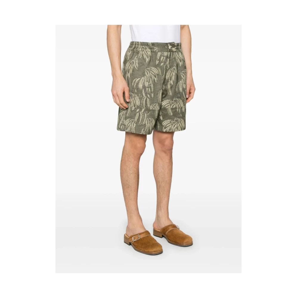 Jacquemus Salie Groene Elastische Taille Shorts Green Heren