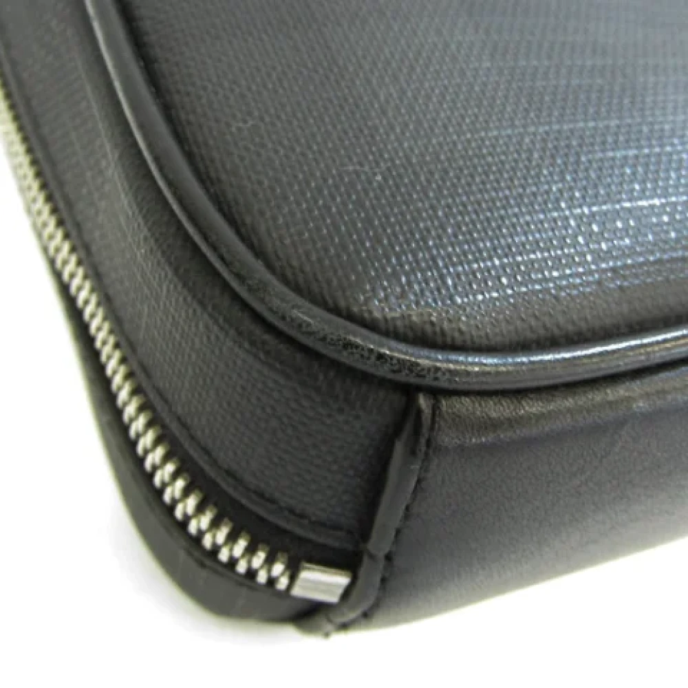 Burberry Vintage Tweedehands Zwarte Leren Crossbody Tas Black Dames