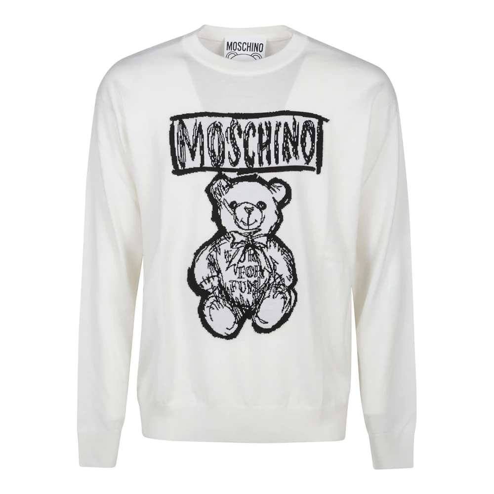 Moschino Schattige Teddy Bear Sweater White Heren