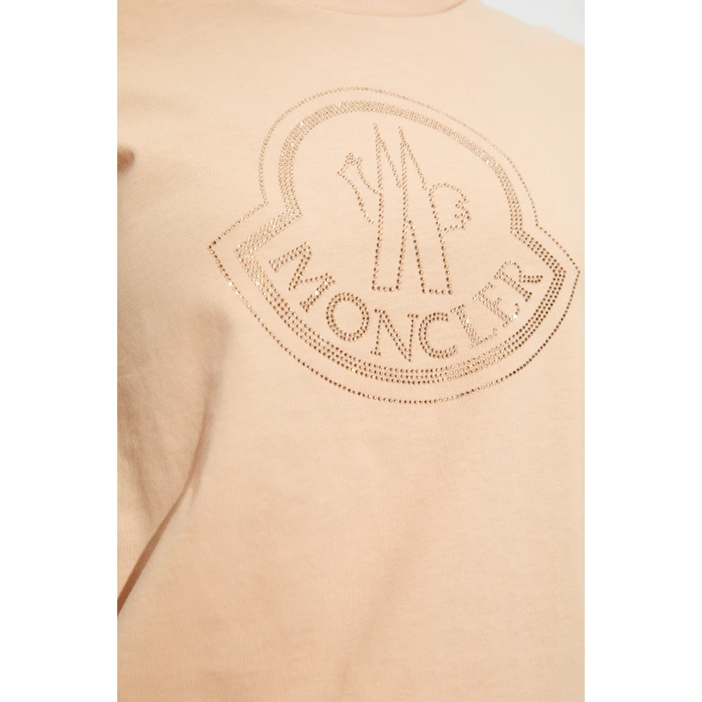 Moncler T-shirt met logo Pink Dames