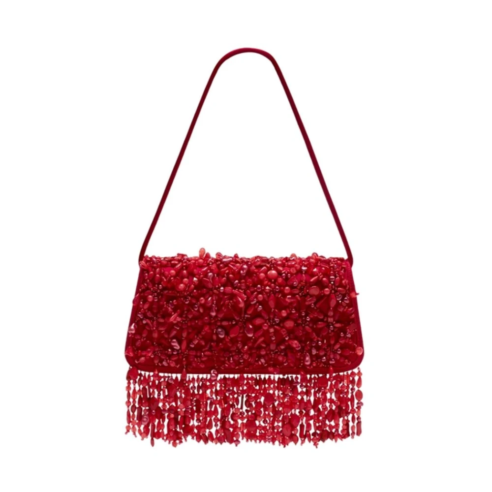 Cult Gaia Red Shoulder Bags, Female, One Size, Idalia Shoulder Bag