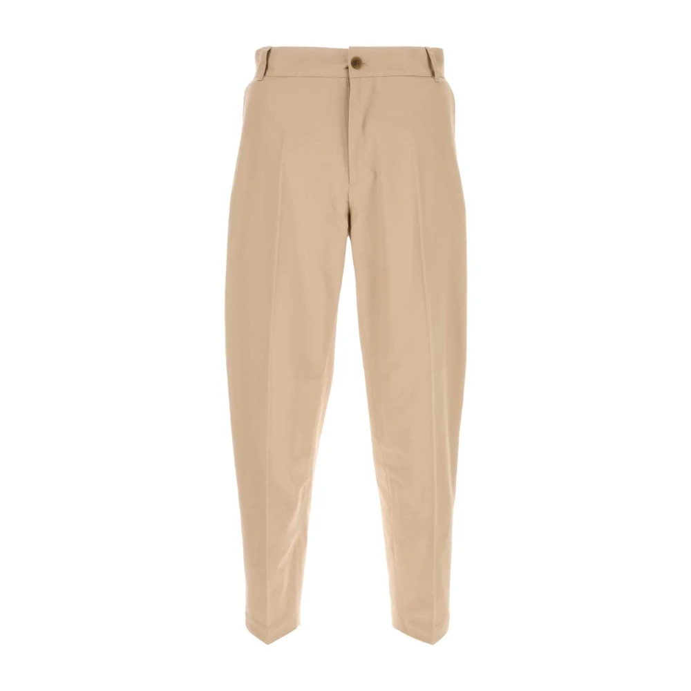 Maison Kitsuné Klassieke Straight Chino Broek Beige Heren