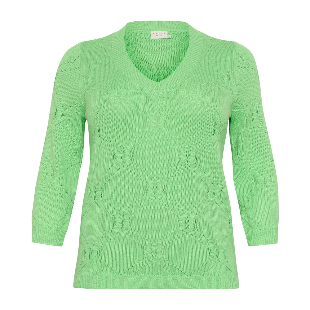 Kaffe Curve Lenteboeket Gebreide Trui Green Dames