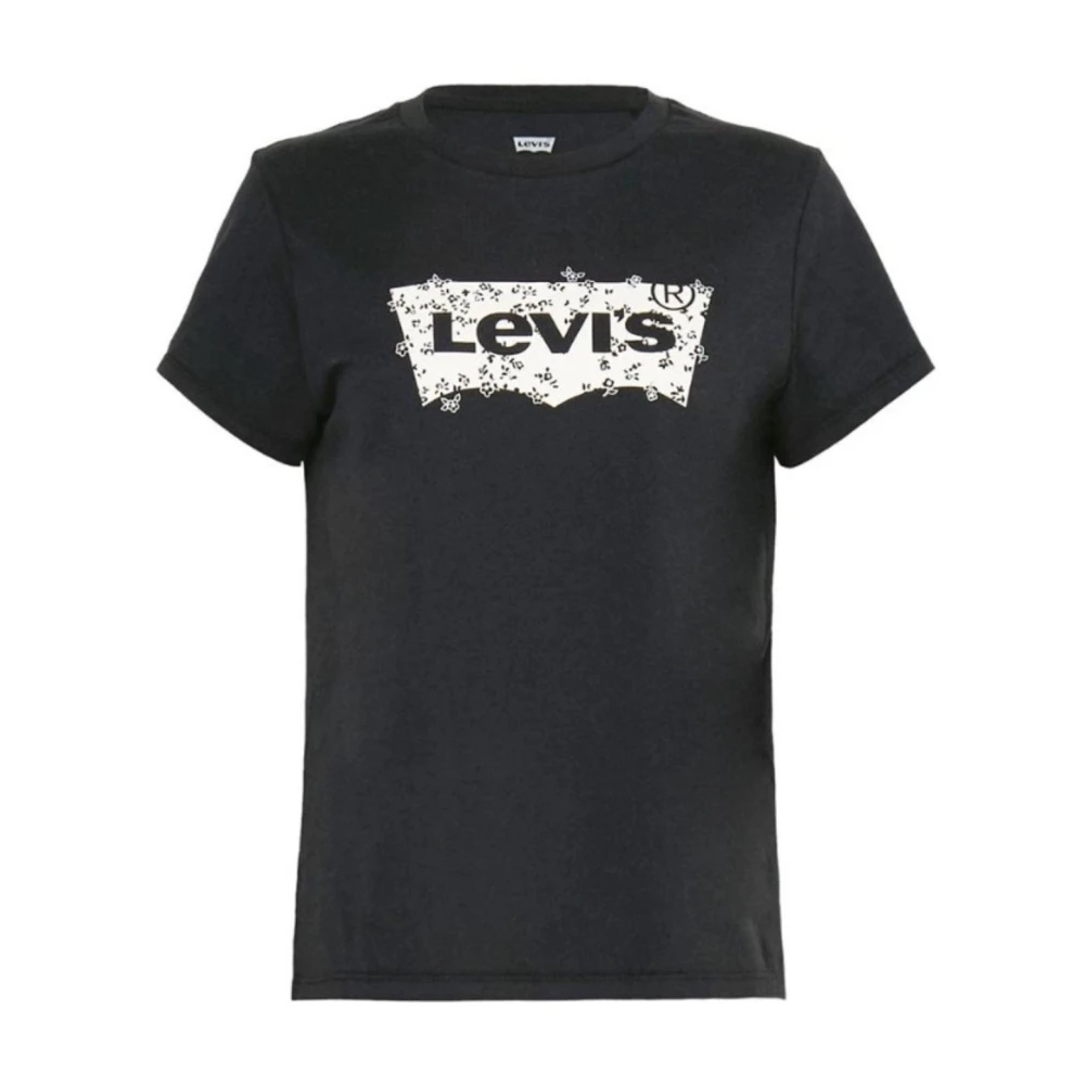 Levi's Dames Perfecte Tee Zwart Wit Black Dames