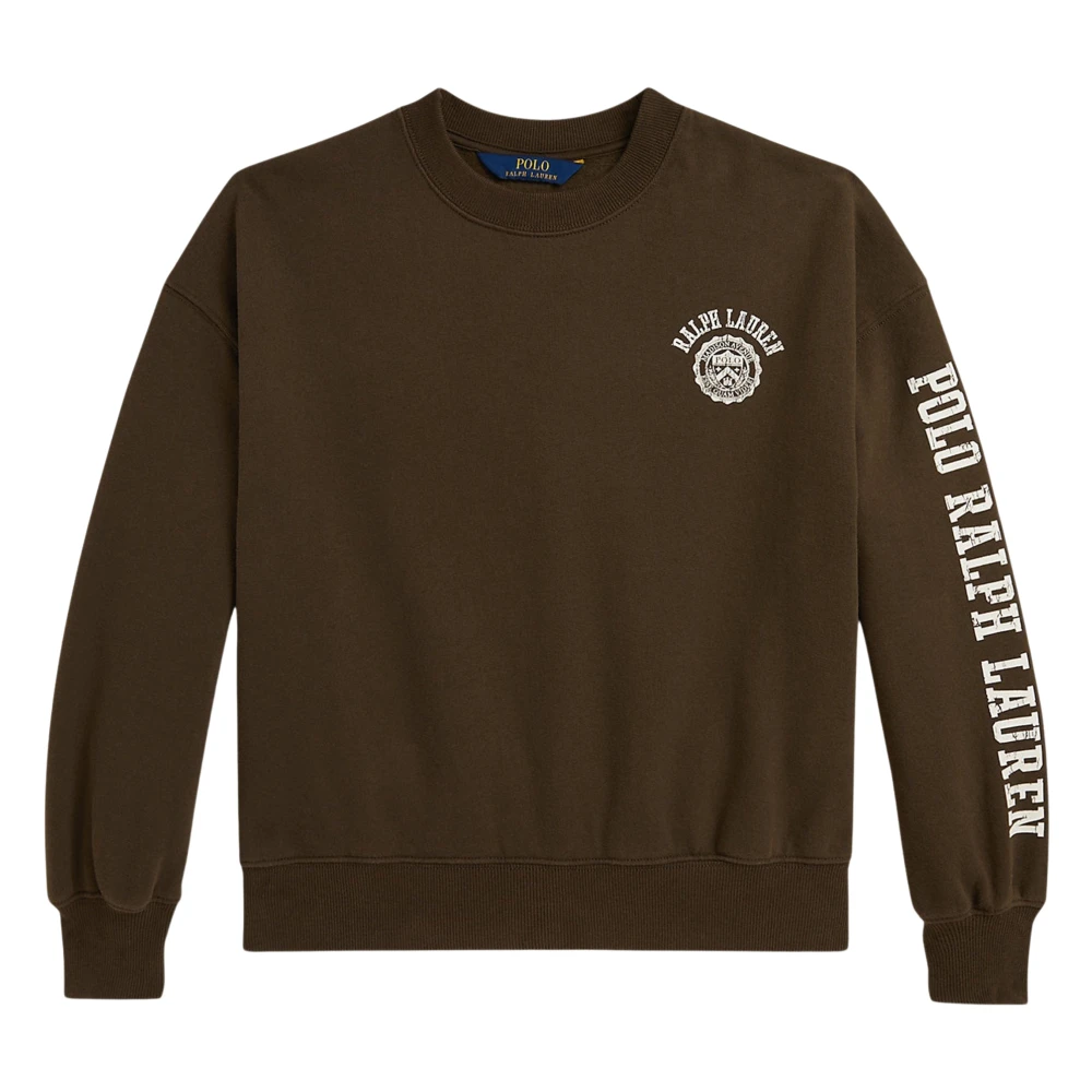 Ralph Lauren Girls Brown Kids Sweatshirts, 8 Y, Polo Sweatshirt