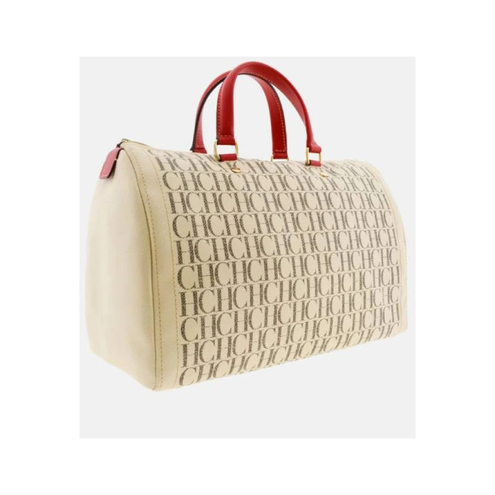 Carolina Herrera Bowlingtas met lederen effect Beige Dames