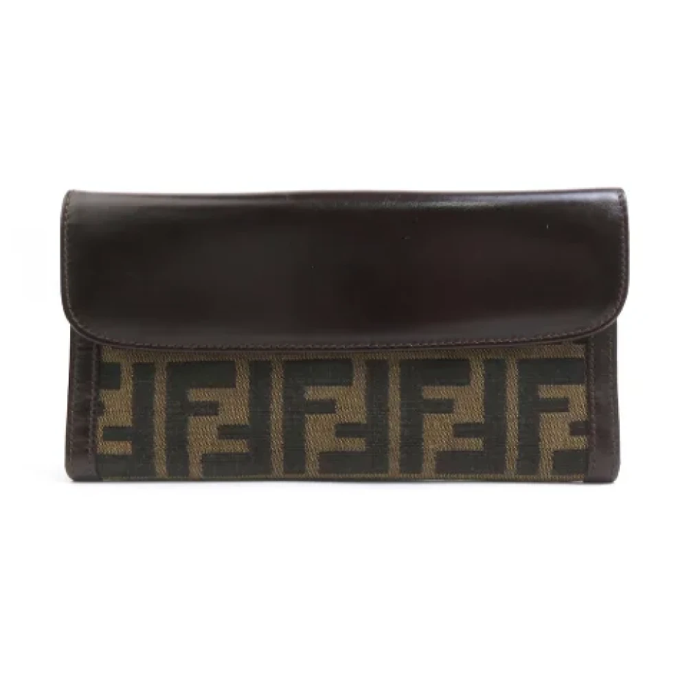 Fendi Vintage Pre-owned Canvas wallets Brown Dames