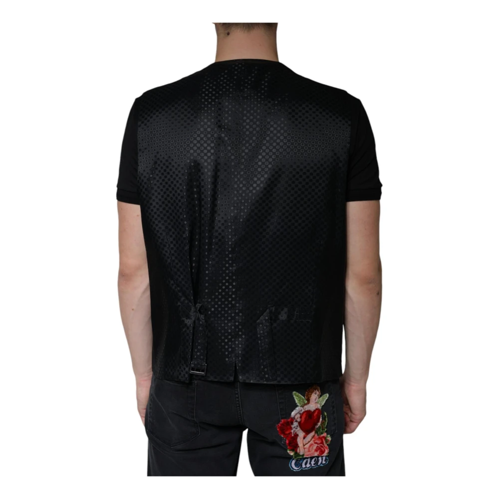 Dolce & Gabbana Zwarte wollen vestjurk Black Heren