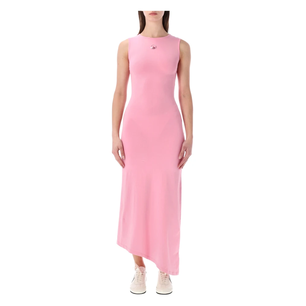 Marine Serre Women's Pink Midi Dress Moon Pearl - Midi Dresses - M - Dresses