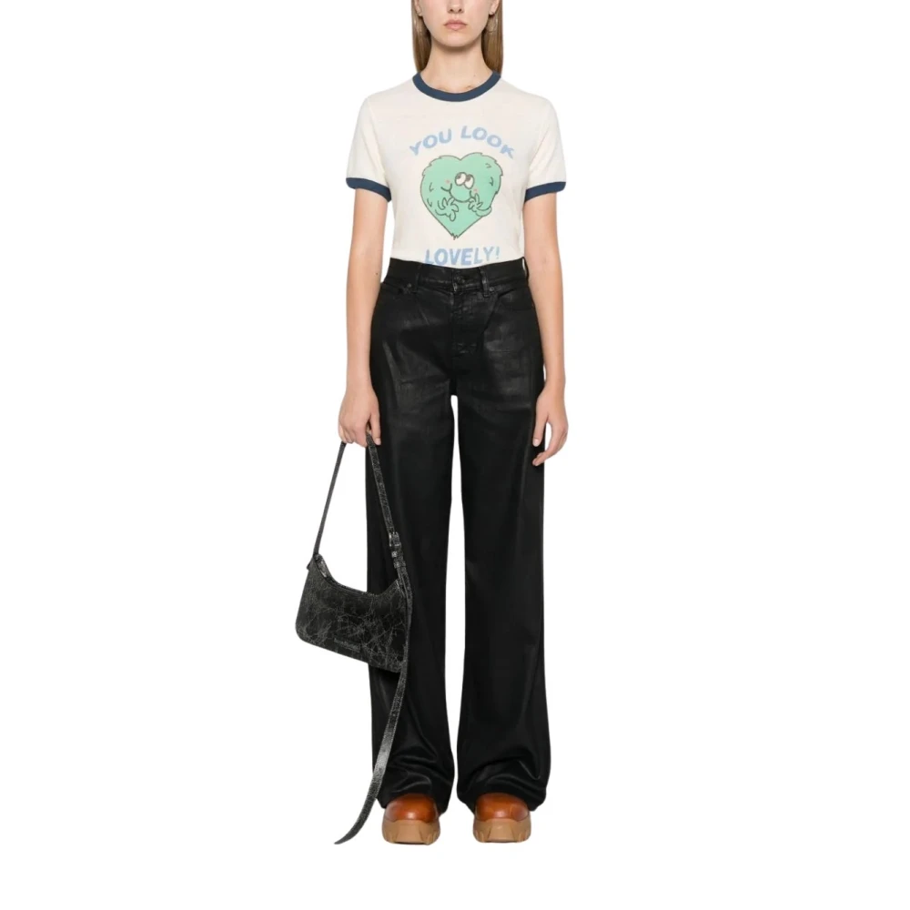 7 For All Mankind Premium Denim Jeans met Elegante Details Black Dames
