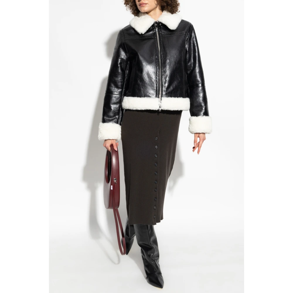 Stand Studio Faux Fur Jacket Lorelle Black Dames