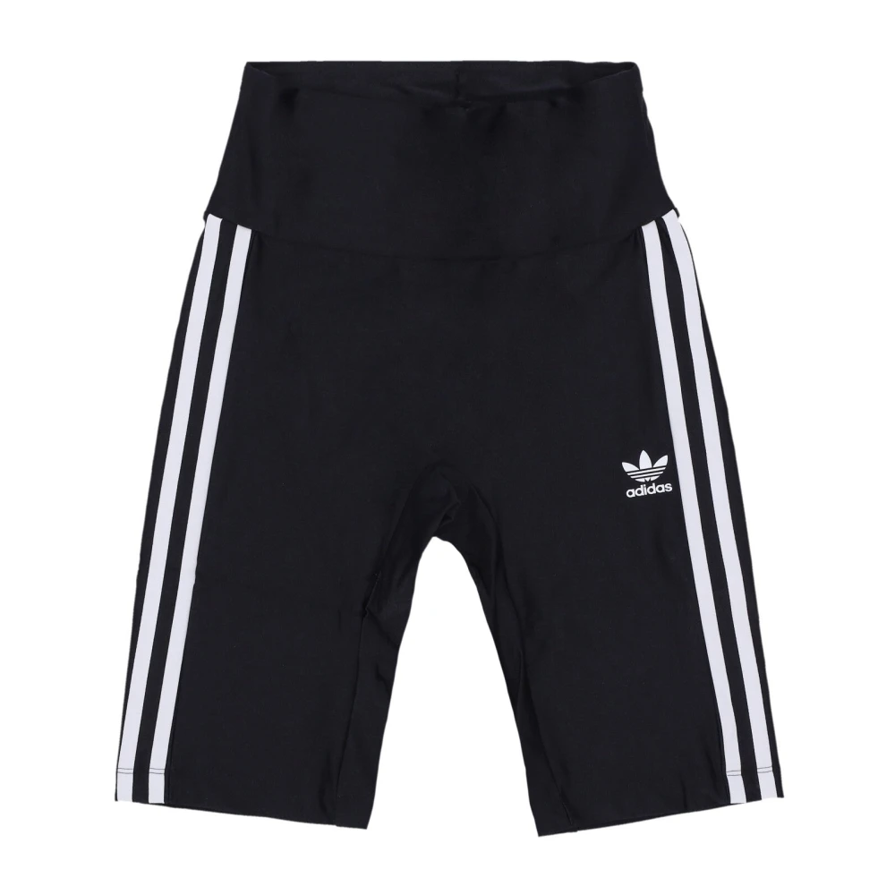 Adidas Svarta höga midja cykelshorts Black, Dam