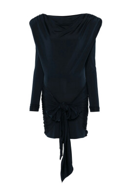 blue-oxford-dress-with-shoulder-pads