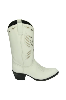 Western Boot Vit Läder