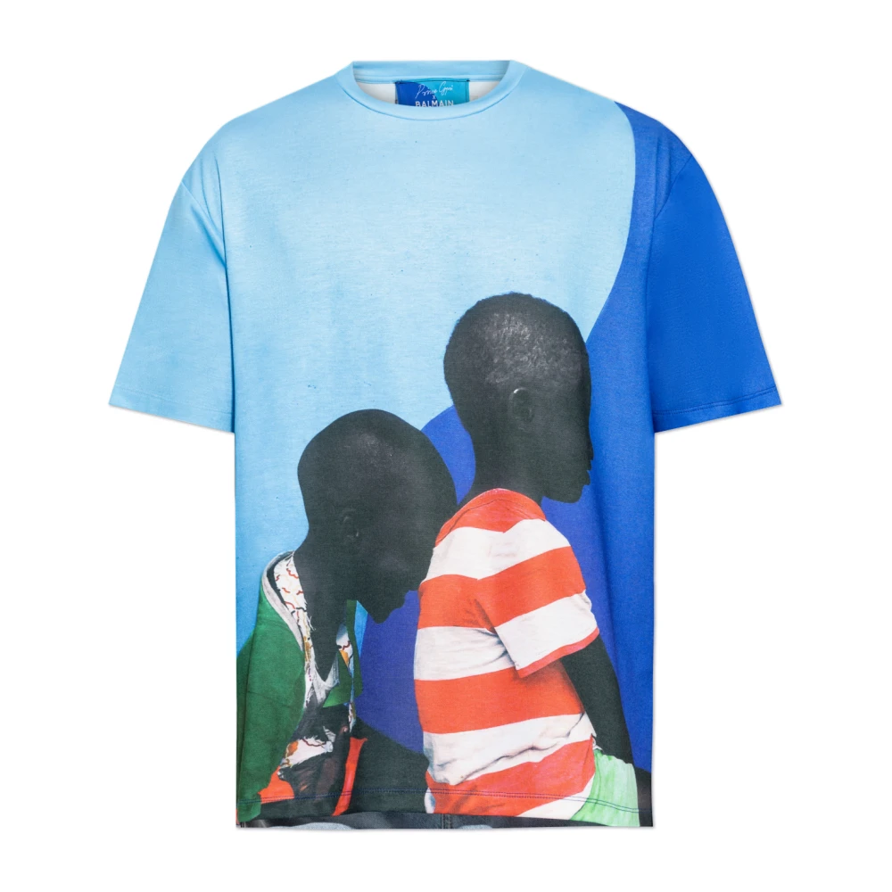 Balmain T-shirt met korte mouwen Blue Heren