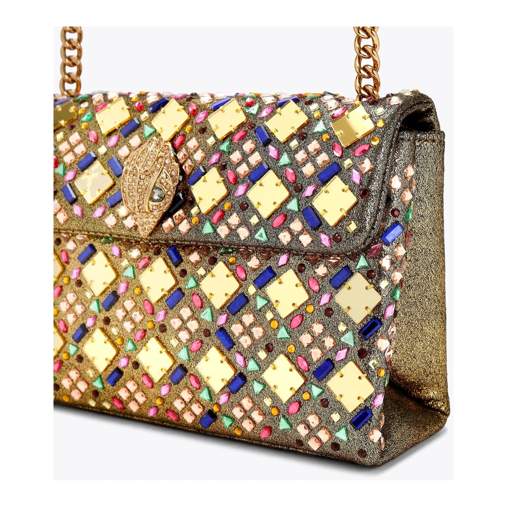 Kurt Geiger Crystal Kensington Tas met Gouden Adelaar Yellow Dames
