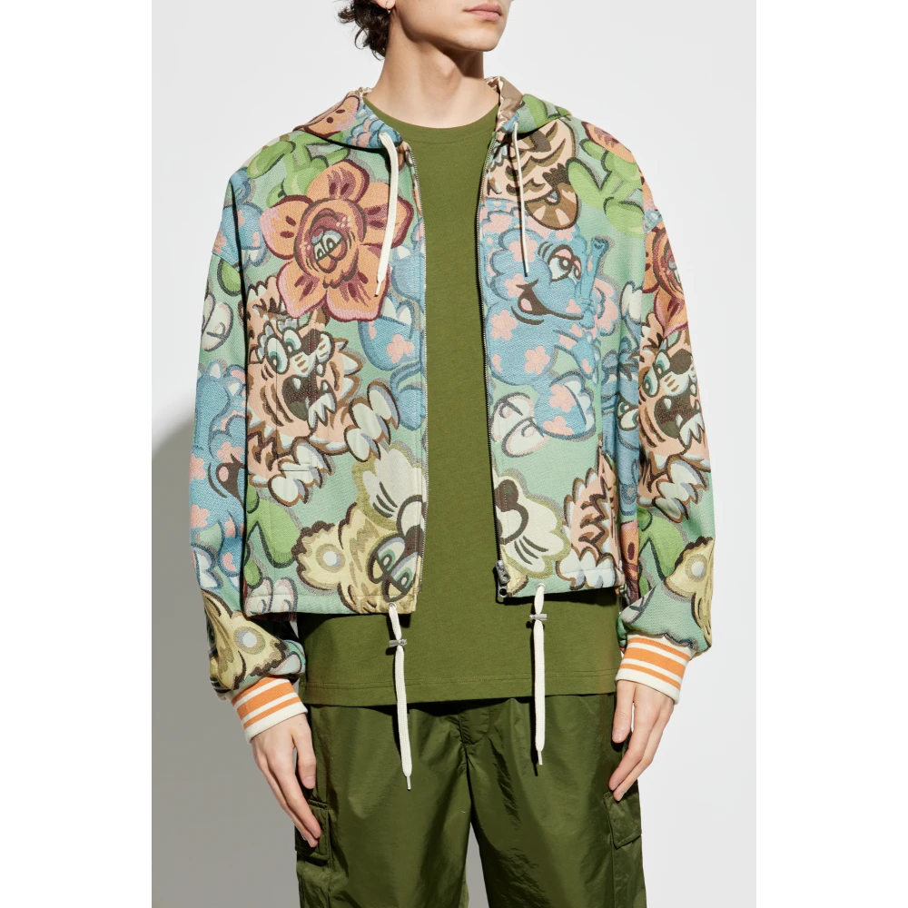 Kenzo Gestreepte jas met capuchon Multicolor Heren