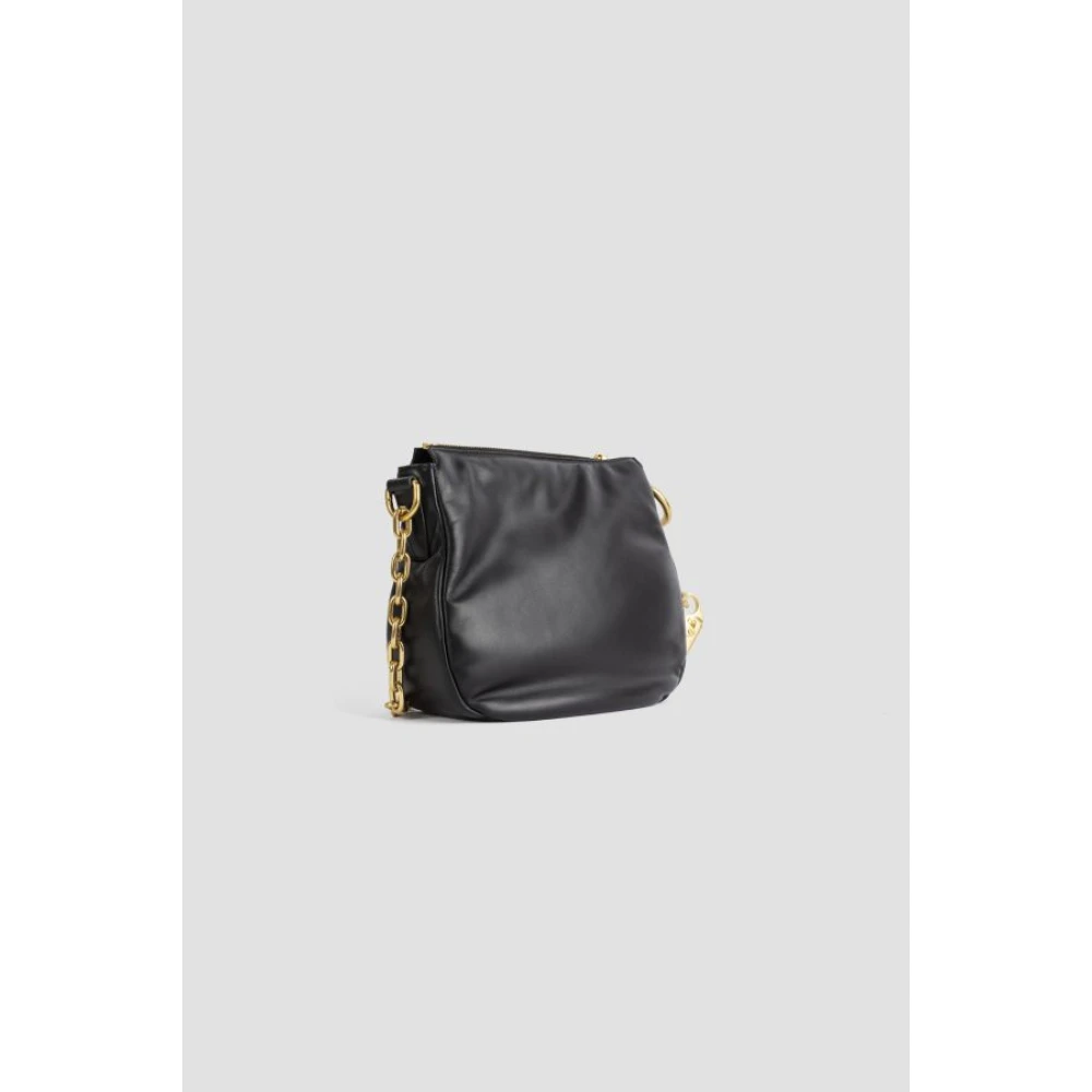 Burberry Zwarte leren Knight schoudertas Black Dames