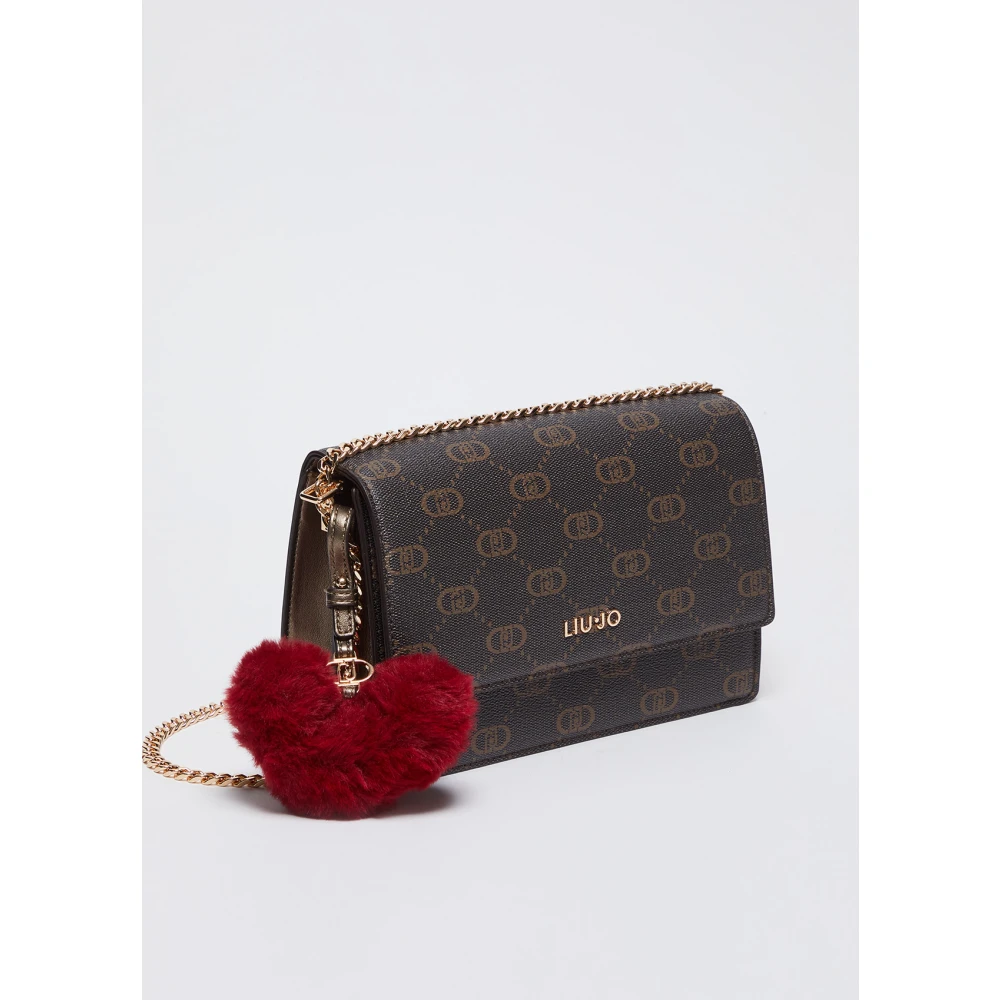 Liu Jo Logo Charm Schoudertas Brown Dames