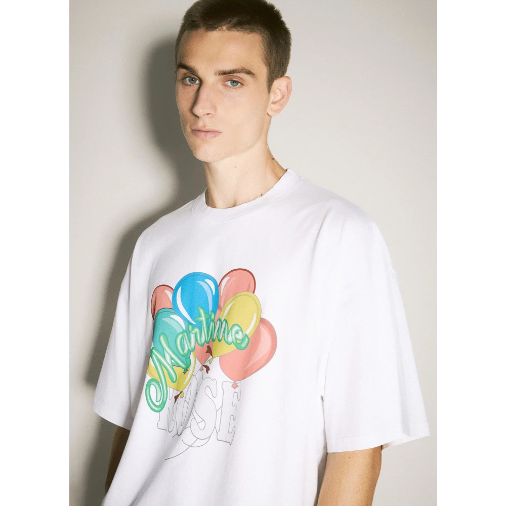 Martine Rose Grafische Print Katoenen T-shirt White Heren